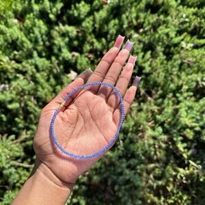 Small blue & yellow beaded african anklets
